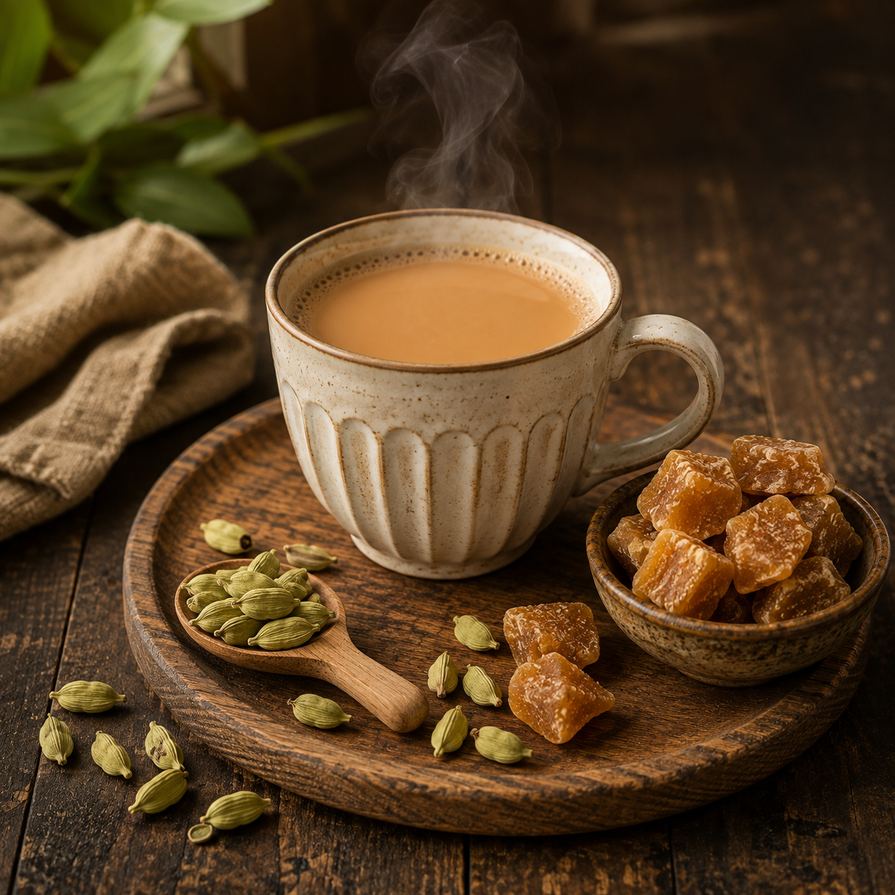 गुड़ इलायची प्रीमिक्स चाय